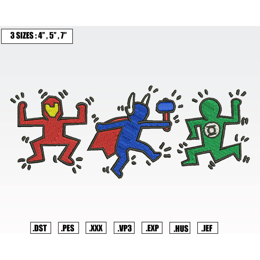 Sticky Heroes Dance Embroidery Designs, Machine Embroidery Files, Marval Embroidery Files.png