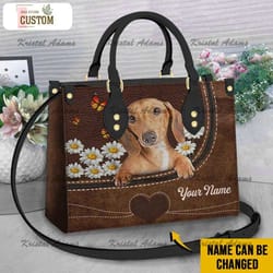 personalized dachshund leather bag, crossbody bag, woman shoulder bag, gift for girlfriend, leather bag, bag gift, gift