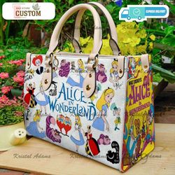 alice in wonderland bag, alice in wonderland shoulder bag, alice in wonderland , leather bag, bag gift, gift for mother,