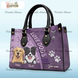 dogs make our lives whole dog & cat personalized custom leather handbag gift for pet owners, pet lovers.jpg