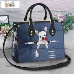 personalized pocket chihuahua leather bag, crossbody bag, woman shoulder bag, gift for girlfriend, shopping bag td_tn130