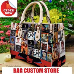 david bowie leather hand bag, david bowie lovers handbag, custom women.jpg