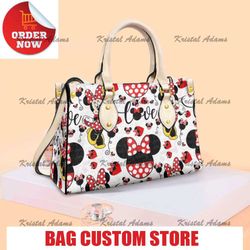 cute minnie icons handbag, anniversary mickey handbag, disney leatherr.jpg