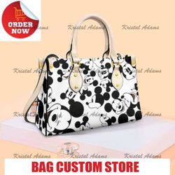 black white mickey handbag, anniversary mickey handbag, disney leather.jpg