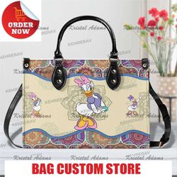 mandala daisy duck leather handbag, daisy duck women bags purses, daisy duck lovers handbag, custom l.jpg