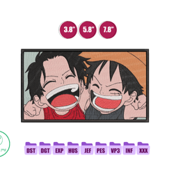 luffy ace anime embroidery design, anime embroidery designs