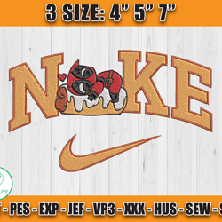 nike deadpool love embroidery design, cartoon machine embroidery pattern