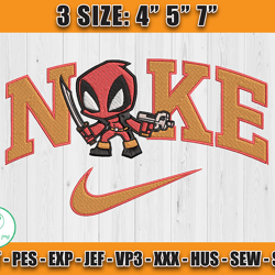 super hero boys design, deadpool nike embroidery designs, character cartoon machine embroidery digital