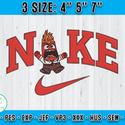 nike anger embroidery, nike cartoon embroidery, inside out embroidery