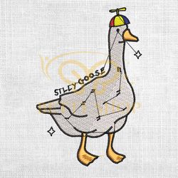 naive silly goose funny silly goose kid embroidery design