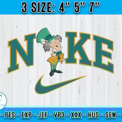 mad hatter disney nike embroidery, nike disney embroidery design