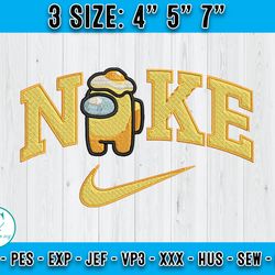 nike x yellow among us embroidery, nike embroidery, embroidery machine file