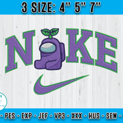 nike purple among us embroidery, disney nike embroidery, embroidery pattern