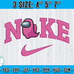 nike x pink among us embroidery, cartoon embroidery machine
