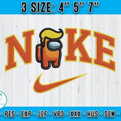 nike orange among us embroidery, nike cartoon embroidery, embroidery file