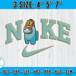 among us embroidery, nike cartoon inspired embroidery