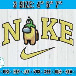 nike x yellow among us embroidery, logo nike embroidery, embroidery pattern