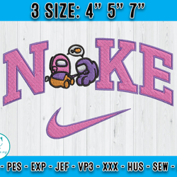 nike x among us embroidery, cartoon embroidery, embroidery design movie
