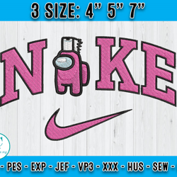 blue among us embroidery, nike embroidery, machine embroidery pattern