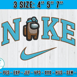 nike x among us embroidery, logo fashion embroidery design, embroidery machine file