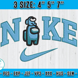 blue among us embroidery, nike x movie embroidery, cartoon inspired embroidery