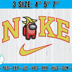 blue among us embroidery, cartoon nike embroidery, embroidery machine
