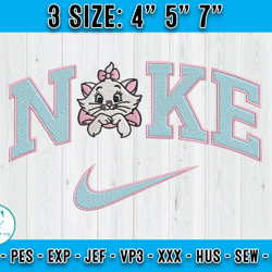nike x marie embroidery, the aristocats characters embroidery, embroidery file