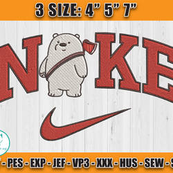 nike x baby ice bear embroidery, we bare bears embroidery, nike x cartoon embroidery
