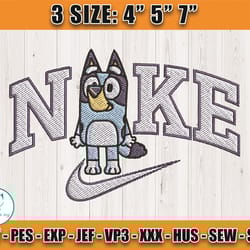nike x bluey embroidery embroidery, nike cartoon embroidery design