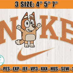 nike x bingo embroidery, nike cartoon embroidery, bluey character embroidery