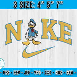 nike x donal embroidery, donald duck embroidery, cartoon embroidery design