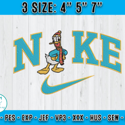 nike x cute donal embroidery, donald duck embroidery, embroidery machine