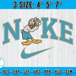 nike x donald duck embroidery, cartoon character embroidery, embroidery pattern