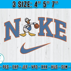 nike x donald duck embroidery, donal character embroidery, fashion embroidery