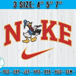 nike x donal embroidery, donald duck embroidery, cartoon inspired embroidery
