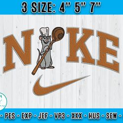 nike remy embroidery file, ratatouille disney embroidery design