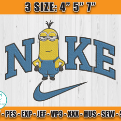 nike minions kevin, minions embroidery, cartoon character embroidery