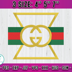 gucci embroidery design, logo fashion embroidery, embroidery applique
