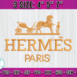 hermes embroidery, logo fashion embroidery, embroidery file
