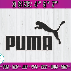 puma embroidery, logo fashion embroidery, embroidery design file