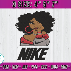 black girl nike, nike embroidery, niek fashion embroidery