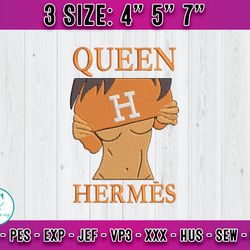 queen hermes embroidery, hermes logo embroidery, embroidery pattern