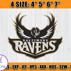 Ravens Embroidery, NFL Ravens Embroidery, NFL Machine Embroidery Digital, 4 sizes Machine Emb Files -24 & Hall