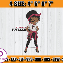 Atlanta Falcons Embroidery, Betty Boop Embroidery, NFL Machine Embroidery Digital, 4 sizes Machine Emb Files -29-Diven