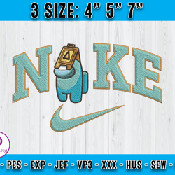among us embroidery, nike embroidery, cartoon inspired embroidery file