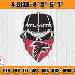 Atlanta Falcons Embroidery, NFL Falcons Embroidery, NFL Machine Embroidery Digital, 4 sizes Machine Emb Files -01-Cunnin