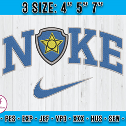 nike pup tag of chase embroidery, nike paw patrol embroidery, cartoon characters embroidery