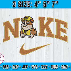 nike and rubble embroidery, nike cartoon embroidery, paw patrol characters embroidery