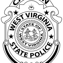 captain state police west virginia badge blank,outline vector,svg badge, dxf, cnc router file, laser engraving, cricut