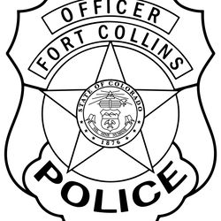 fort collins police officer badge vector file file for laser cutting